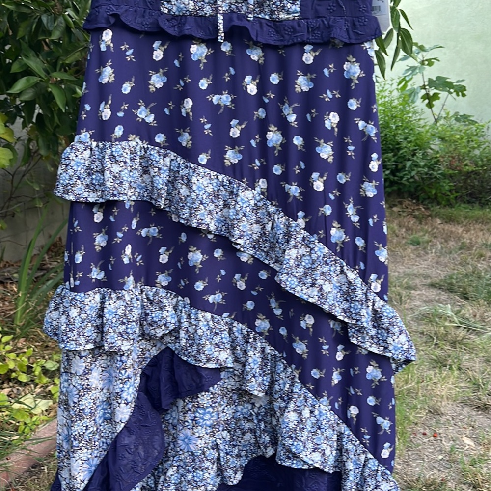 Floral Blue and White Dress - Picture 7 of 14